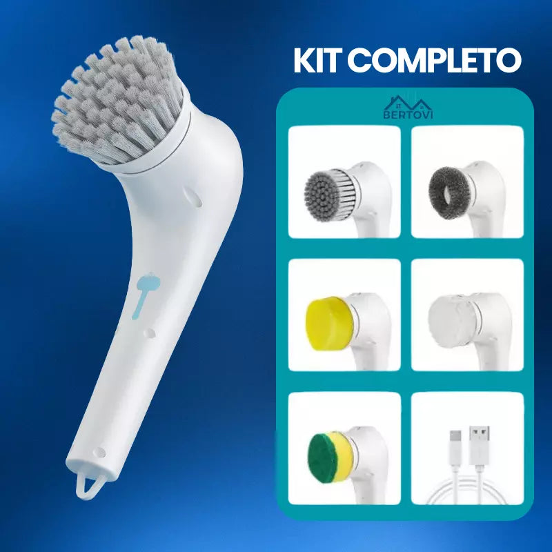 Kit MultiClean Pro 7 em 1: Escova Elétrica + Carregador USB + 5 Cabeças de Limpeza