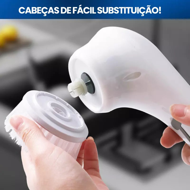 Kit MultiClean Pro 7 em 1: Escova Elétrica + Carregador USB + 5 Cabeças de Limpeza