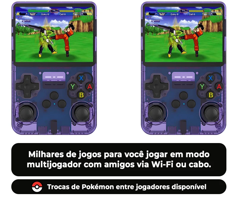 GameMix R36S™ - 17.500 Jogos de 20+ Consoles (180 dias de Garantia)